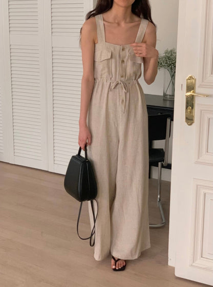 Sleeveless Linen Jumpsuit