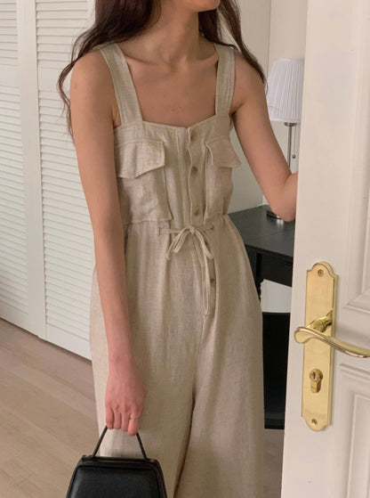 Sleeveless Linen Jumpsuit