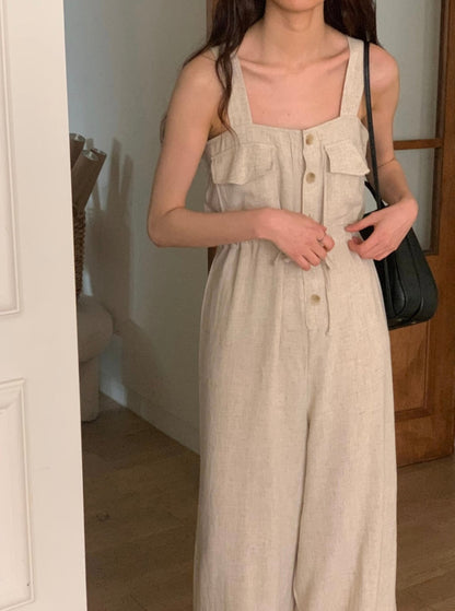 Sleeveless Linen Jumpsuit