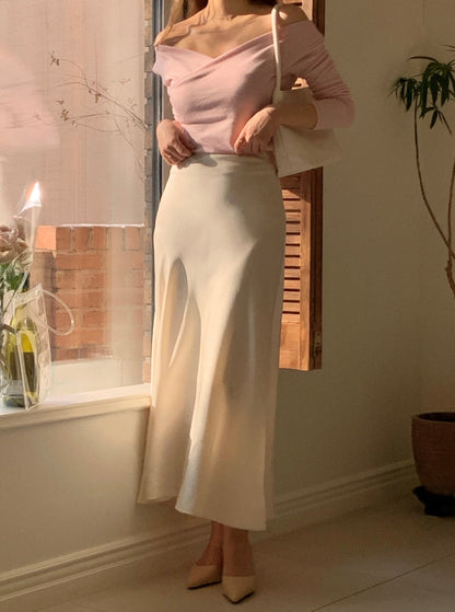 Satin Midi Skirt