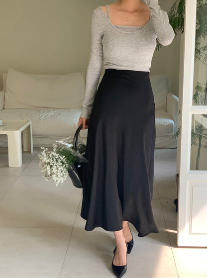 Satin Midi Skirt