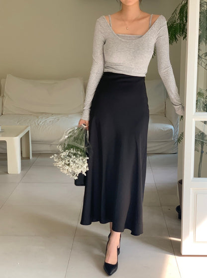 Satin Midi Skirt