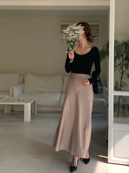 Satin Midi Skirt