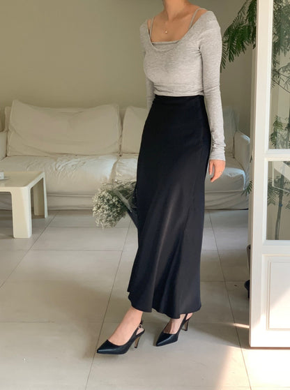 Satin Midi Skirt