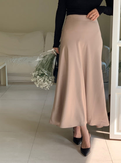 Satin Midi Skirt