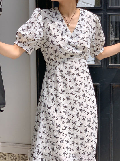 Floral Short Sleeve Midi Dress