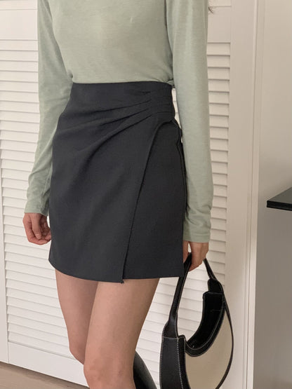 Pleats Wrap Skirt