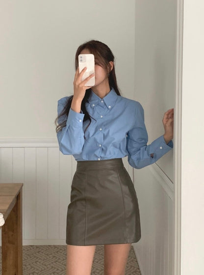 Puff Sleeve Cropped Shirt