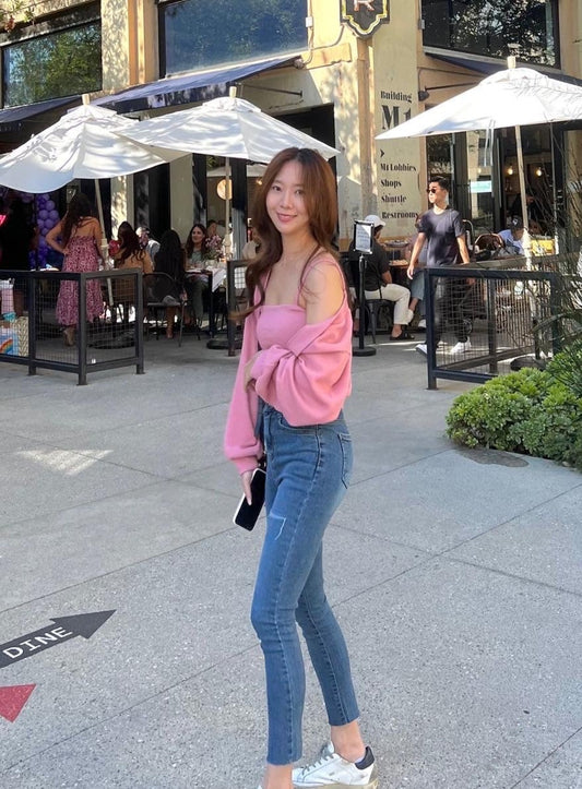 Cut Out Straight Jeans
