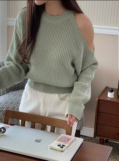 Cut Out Shoulder Sweater