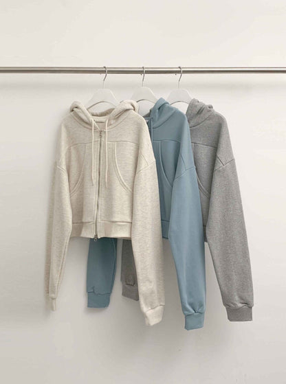 Crop Hoodie Zip-Up