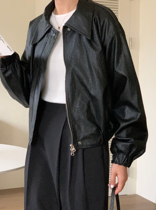 Oversized Leather Jacket