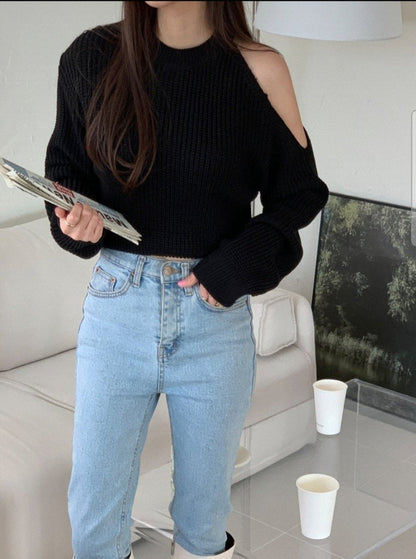 Cut Out Shoulder Sweater