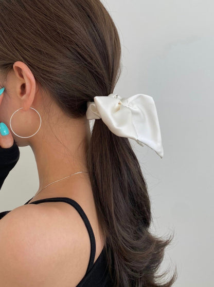 Satin Bow Hair Scrunchie