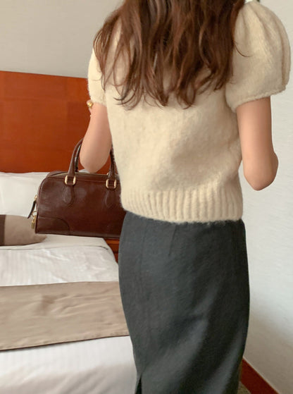 Puff Wool Knit Top