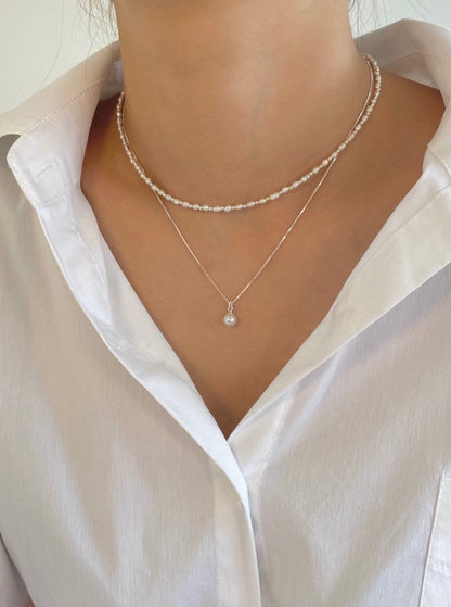 925 Silver Pearl Drop Necklace