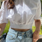 Back Tie Cropped Blouse