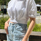 Back Tie Cropped Blouse