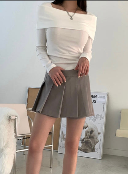 Low Rise Pleats Skort