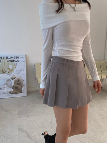 Low Rise Pleats Skort