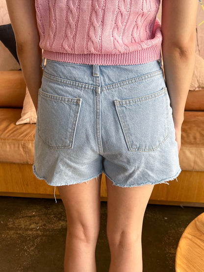 Distressed Denim Shorts