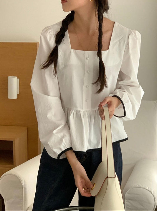 Square Neck Babydoll Blouse