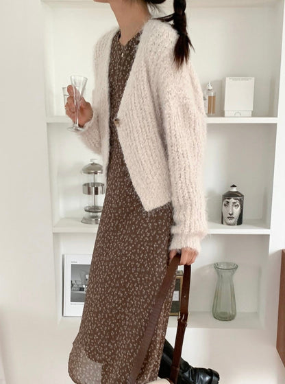 One Button Wool Cardigan