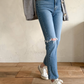 Distressed Straight Jeans