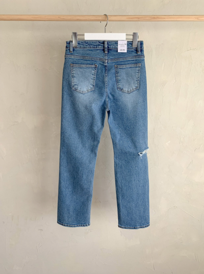 Distressed Straight Jeans