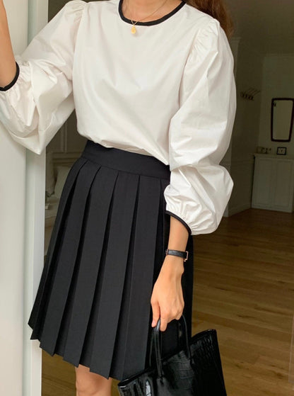 Puff Sleeve Tie Blouse