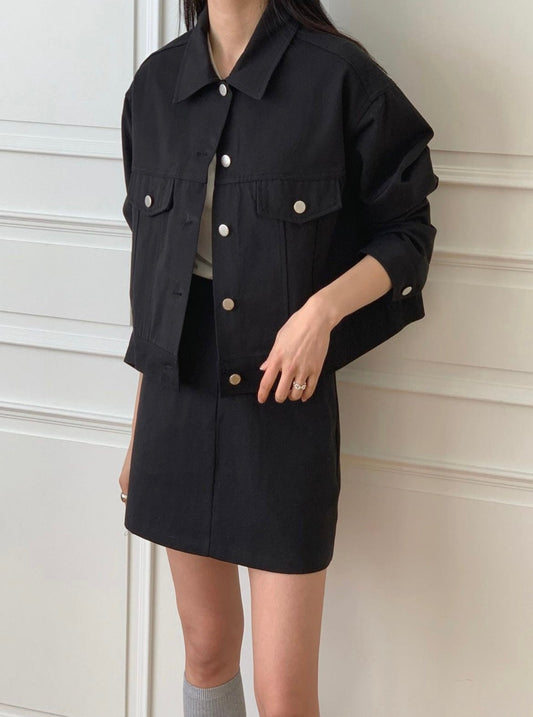 Oversized Jacket With Skirt Set