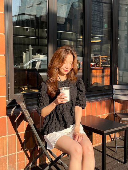 Textured Babydoll Blouse