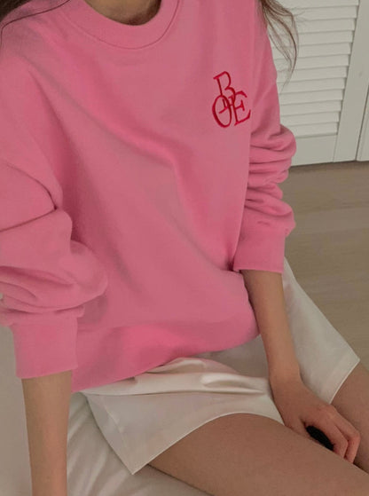 Embroidered Slit Sweatshirt