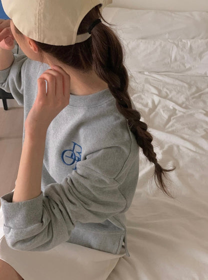 Embroidered Slit Sweatshirt