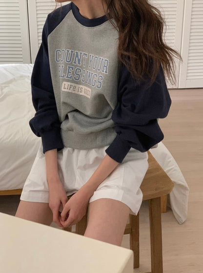 Letter Raglan Sweatshirt