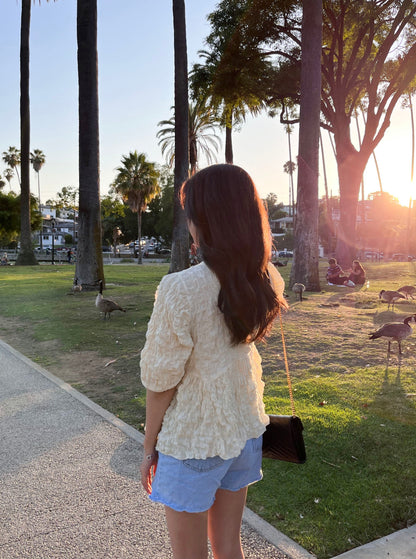 Textured Babydoll Blouse