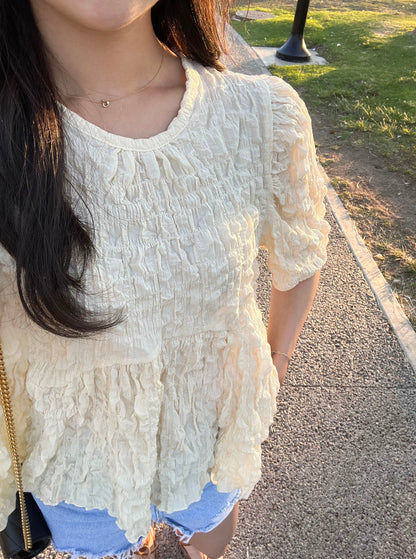 Textured Babydoll Blouse