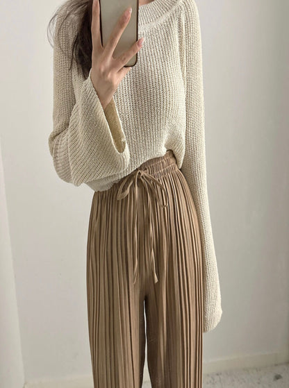 Wide Pleats Pants