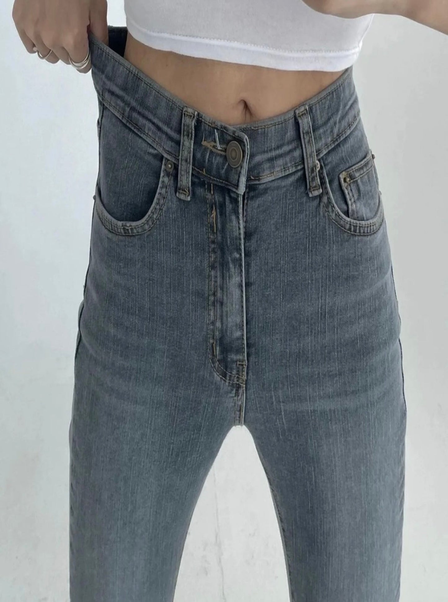 Washed Straight Jeans