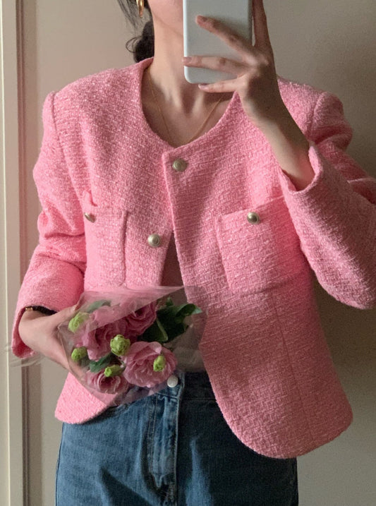 Round Tweed Jacket