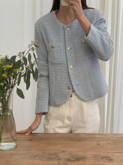 Round Tweed Jacket