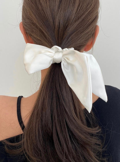 Satin Bow Hair Scrunchie