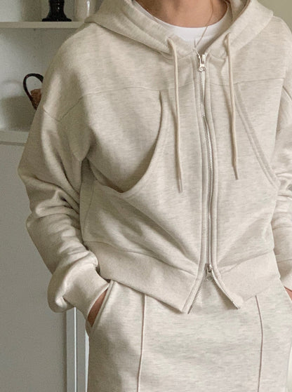 Crop Hoodie Zip-Up