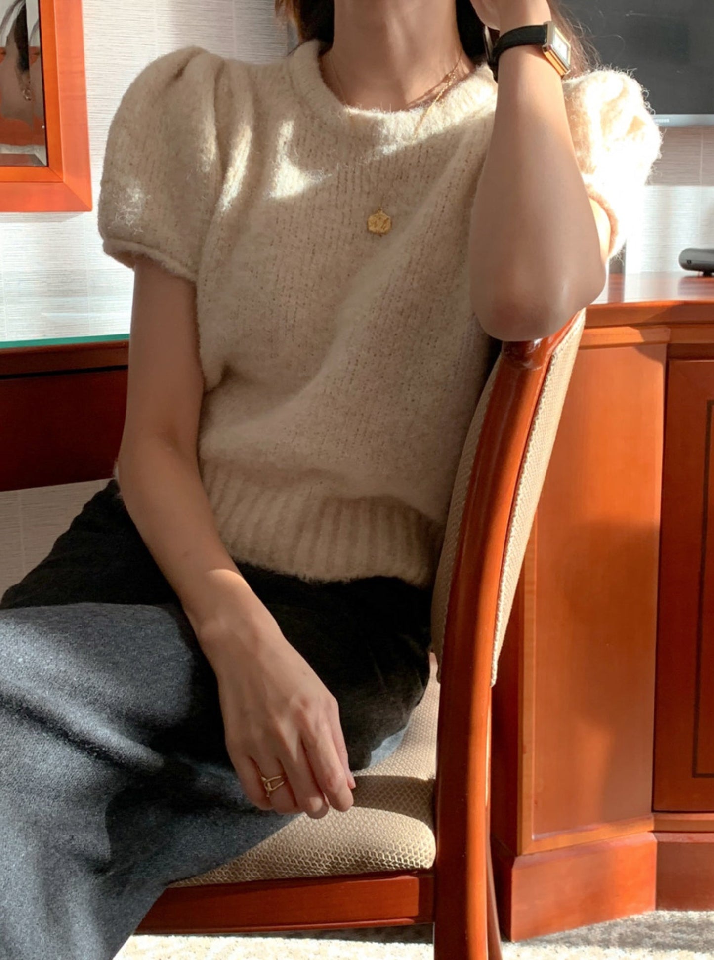 Puff Wool Knit Top