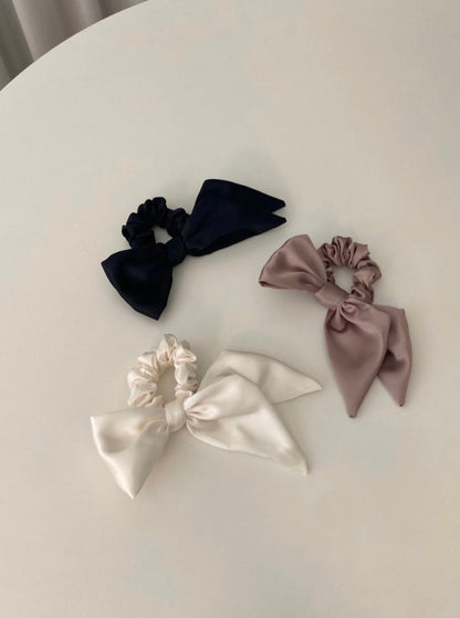 Satin Bow Hair Scrunchie