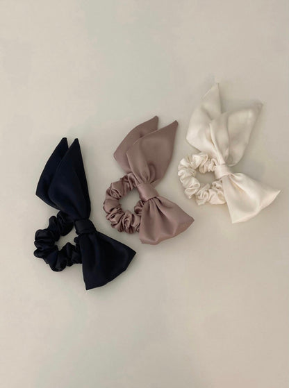 Satin Bow Hair Scrunchie