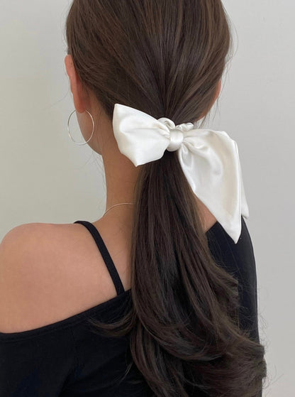 Satin Bow Hair Scrunchie